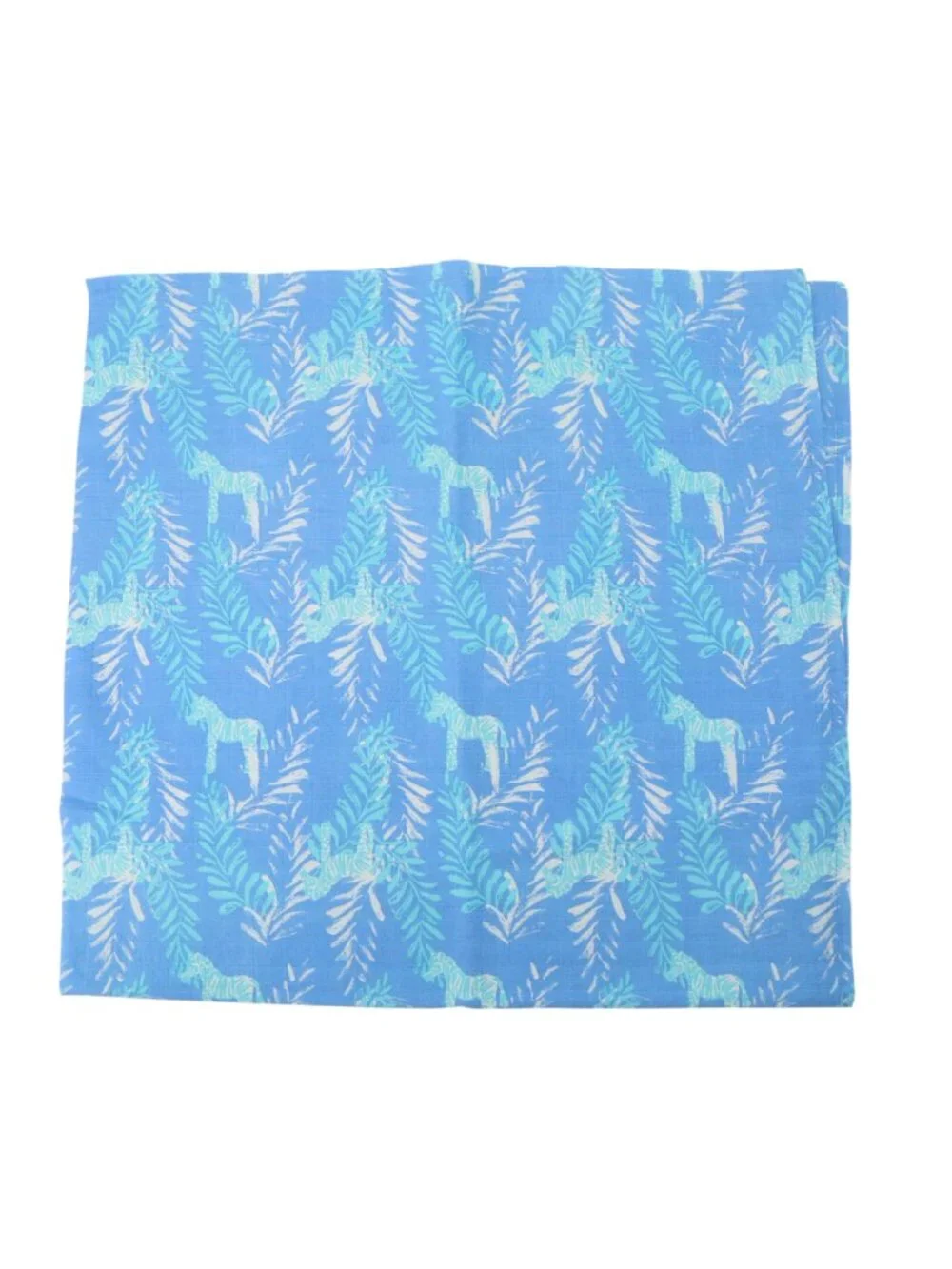 New Lilly Pulitzer Pottery Barn Kids Blue Zebra Print Muslin Swaddle Blanket